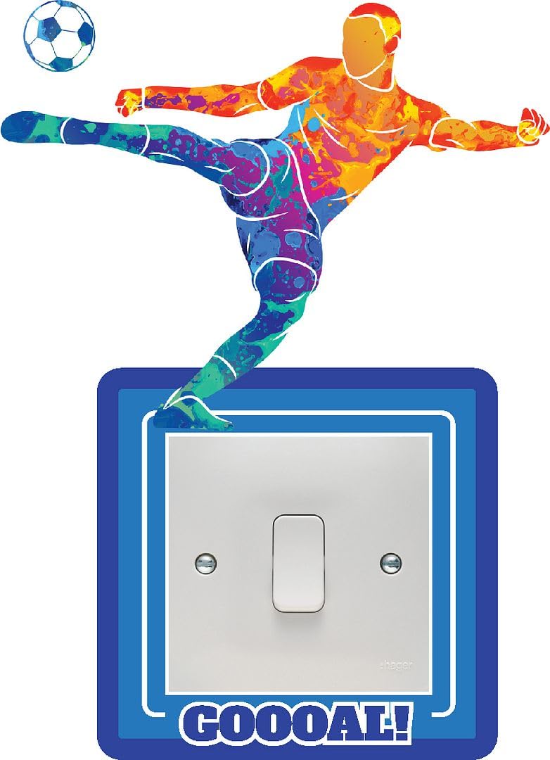 Hodge Creations Multicolor Football Strike Surround Light Switch Surround Art Vinyl Wall Stickers Childrens Bedroom