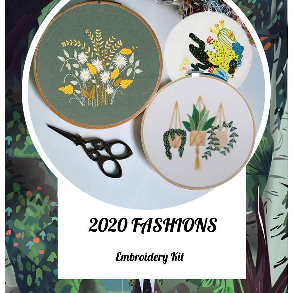 刺繡盒 Amazon.com: 刺繡套組3 件組刺繡入門組圖案十字繡組包括刺繡框線線布