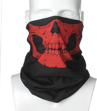Geila 3 Pack Seamless Skull Face Tube Mask Breathable Neck Warmer Face Cover Headband Scarf Motorcycle Head Wrap