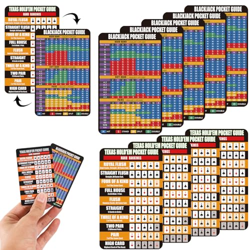 Lunorvexia Pack of 9 Double-Sided Cards Casino-Compatible Blackjack & Texas