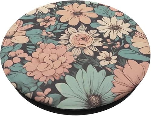 Miniatura 2 de Floral Vintage hermosas flores mujeres PopSockets estándar PopGrip