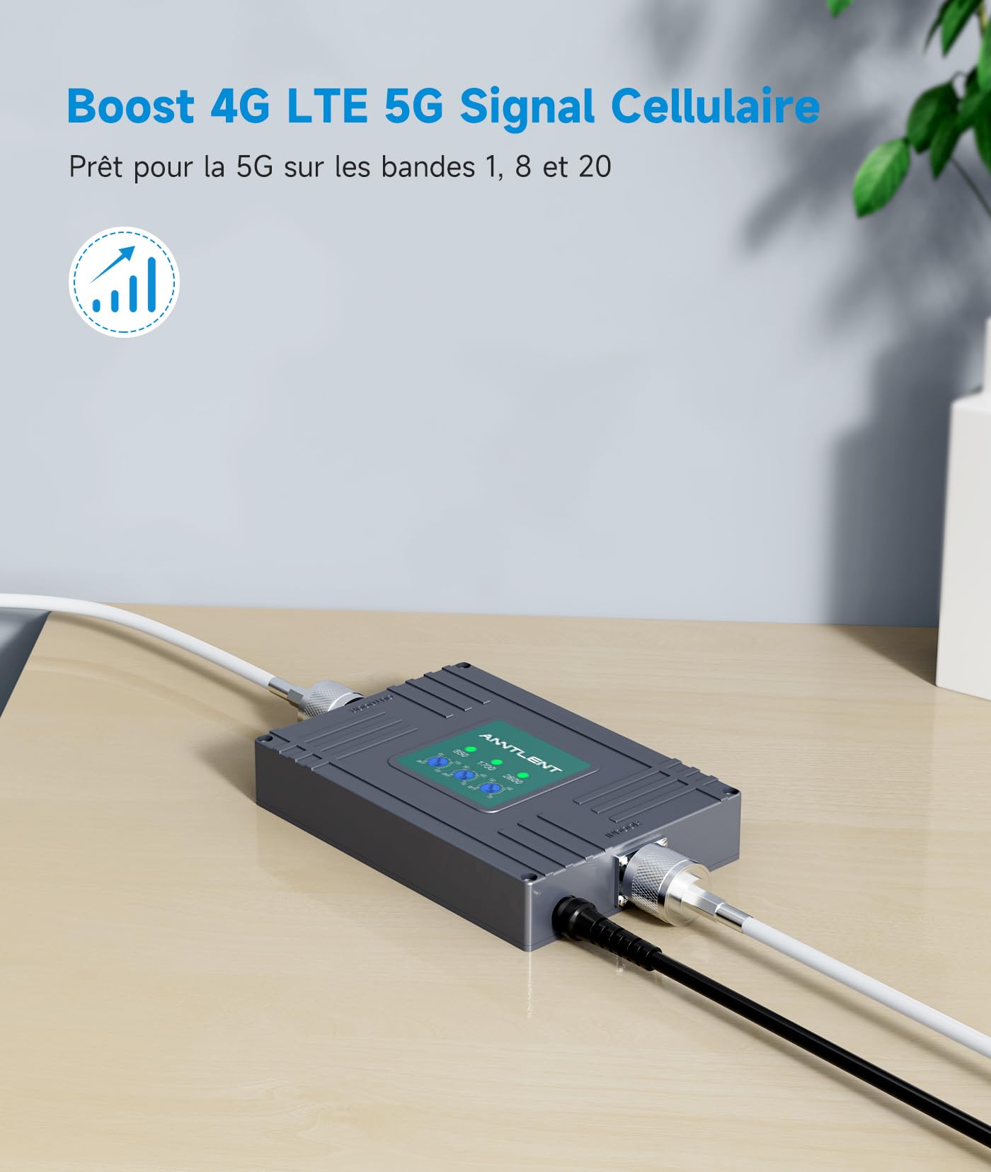 ANNTLENT Amplificateur de Signal Cellulaire - Bande 20/8/1 Répéteur GSM Amplificateur 4G 3G LTE pour La Maison Bureau Répéteur Signal Cellulaire Tous Les Opérateurs Couverture Jusqu'à