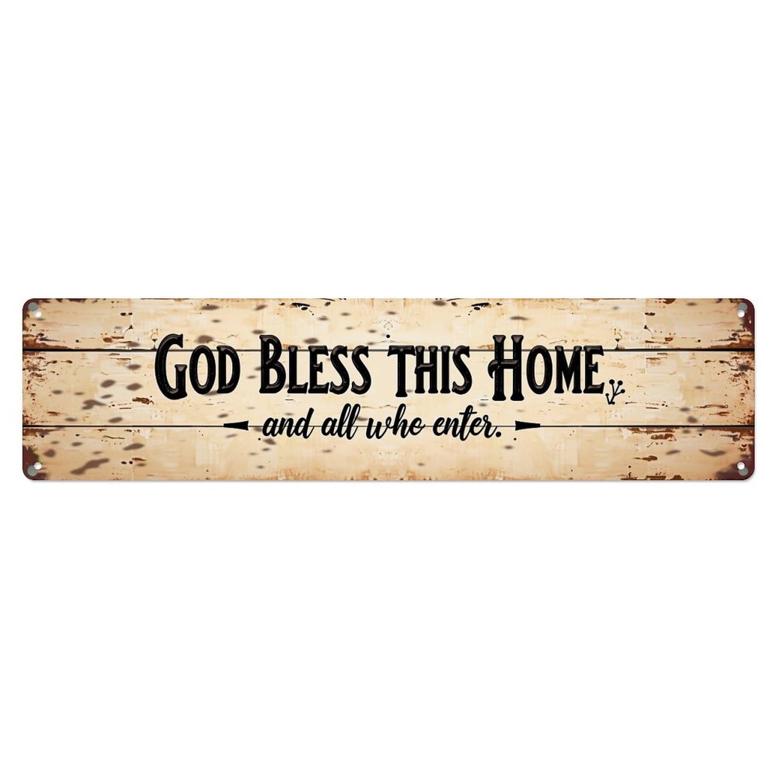Jdyaojiesheng Vintage God Bless This Home And All Who Enter Tin Sign Retro Metal Wall Decor Metal Poster, Home Bar Garage Farmhouse Cafe Wall Art Decoration 4X16inch