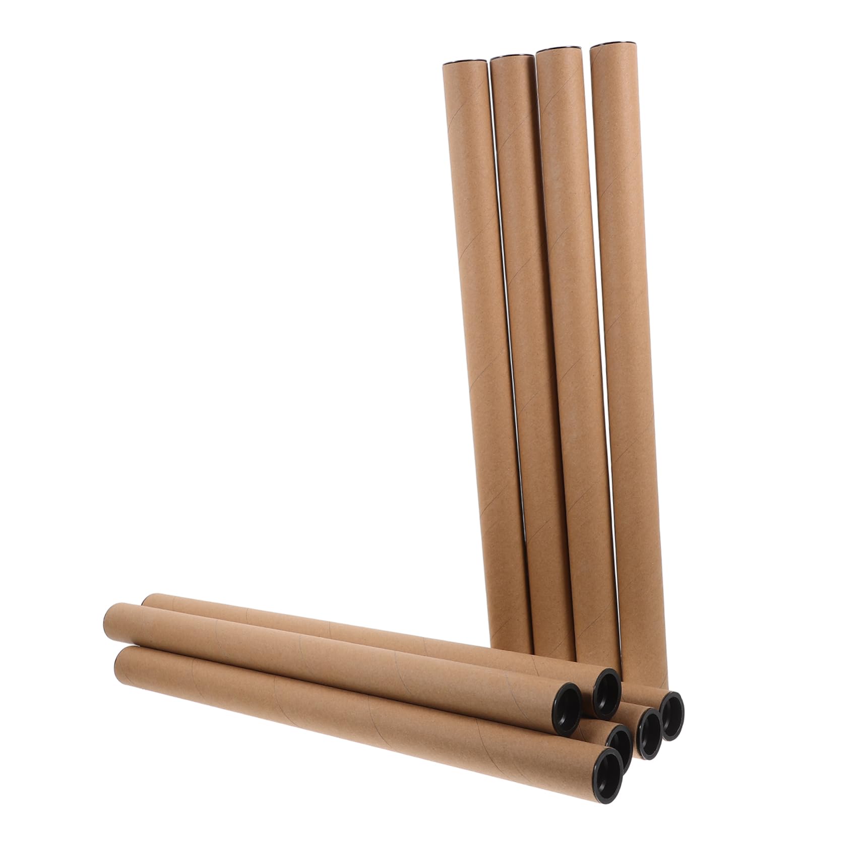 BCOATH Portable Poster Tube Storage 10pcs Kraft Cardboard Mailing Tubes 1.5in Diameter x 12in Length Brown Paper Tubes for Artwork Drawing Case Mail Tubes for Shipping