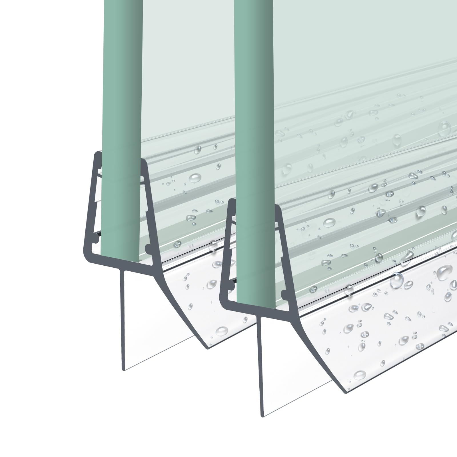 Heilmetz Juntas mampara ducha, Longitud 600 mm, S03, 2 piezas, Compatible con Vidrio de 4-6 mm, Impermeable, Cortable y de Fácil Instalación Sello para Mampara de Ducha