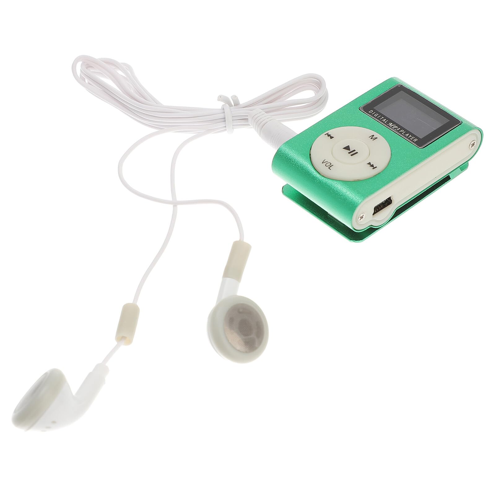 VANZACK Lightweight Portable Player with Clip Built Lithium Battery USB Port Slot Dynamic Sound for Running and Sports