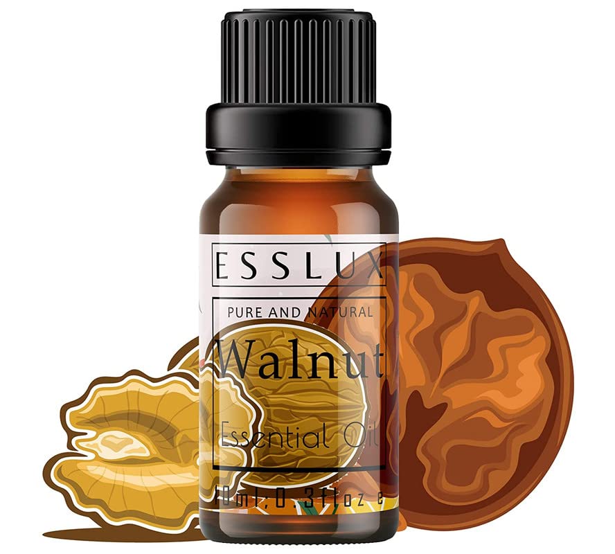 Image of Esslux Walnut Essential Oil - 100% Pure Natural Oil for Skin, Hair & Aromatherapy | Nourishing Walnut Oil for Moisturization & Wellness | Ideal for Diffuser & Soap Making - 15 ML