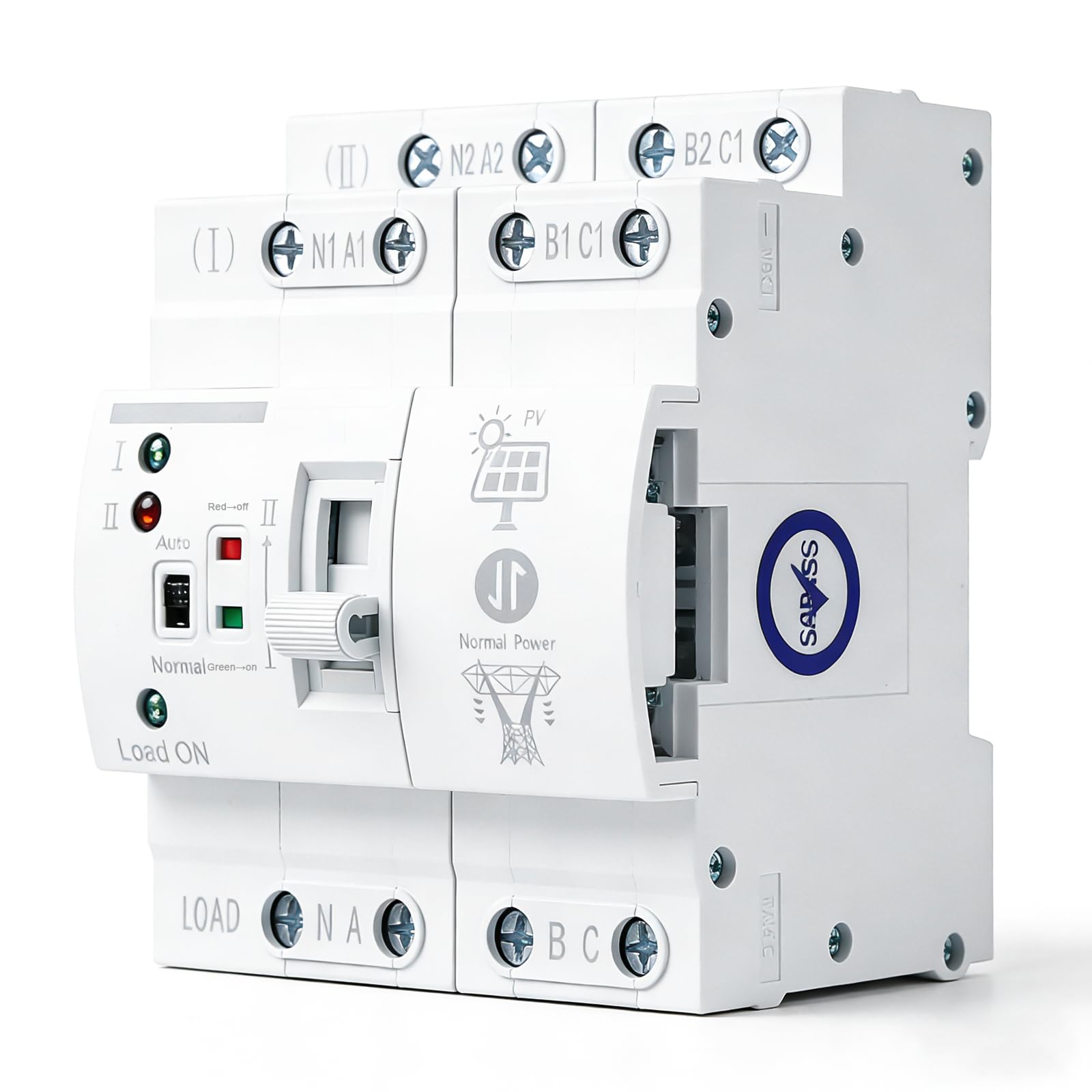 Automatischer Transferschalter 4P 63A Dual Power Hutschiene, Automatic Transfer Switch