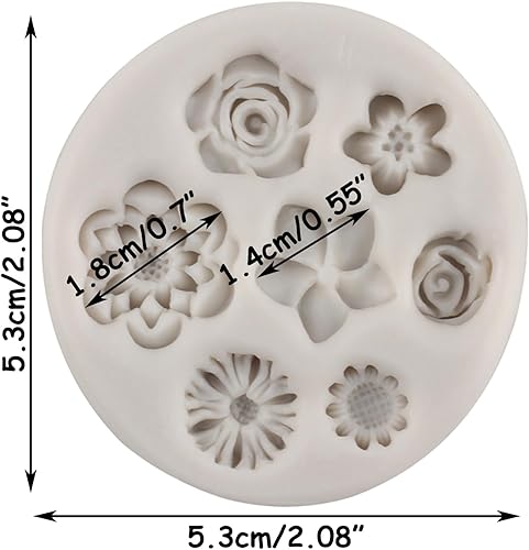 Miniatura 2 de MINFEIDMS Moldes de silicona con diseño de margaritas para decoración de tartas, decoración de cupcakes, pasta de goma de chocolate, arcilla