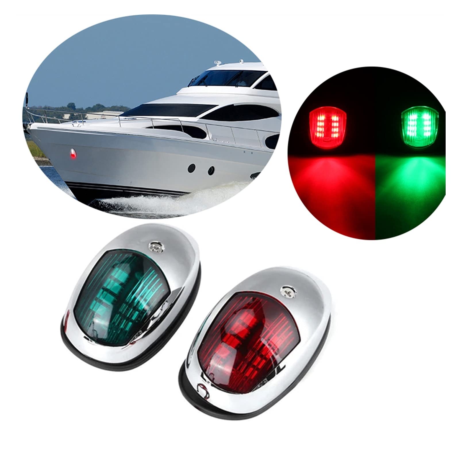 Acciaio inossidabile 1. 2V LED. Luce di navigazione arco luce rosso verde a vela segnale for marine for la avvertimento yacht della barca Per la navigazione e la pesca