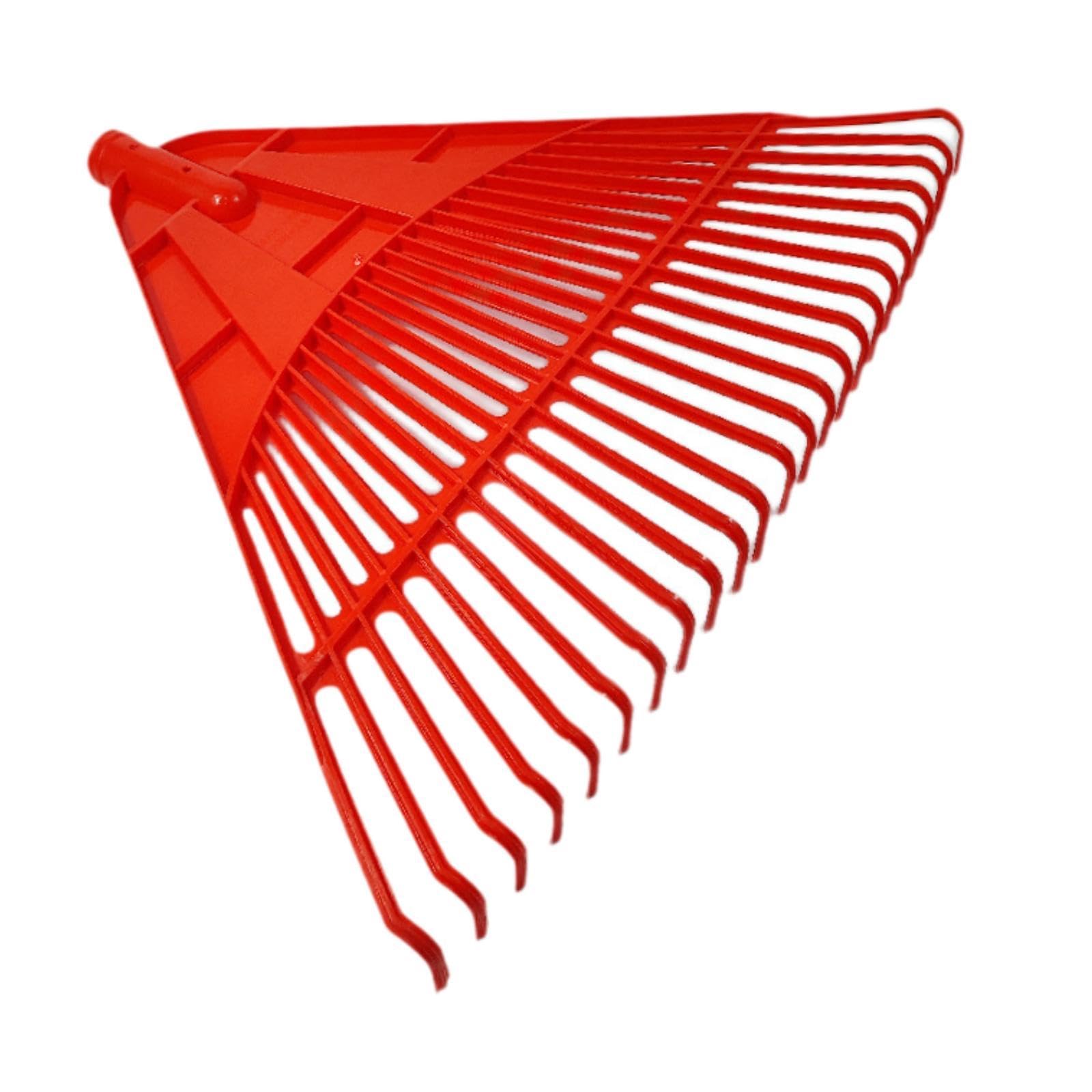 Colcolo Tête de râteau à feuilles de jardin à 24 dents, facile à installer, légère et remplaçable, outil de jardinage pour ramasser les feuilles mortes sur la, Rouge