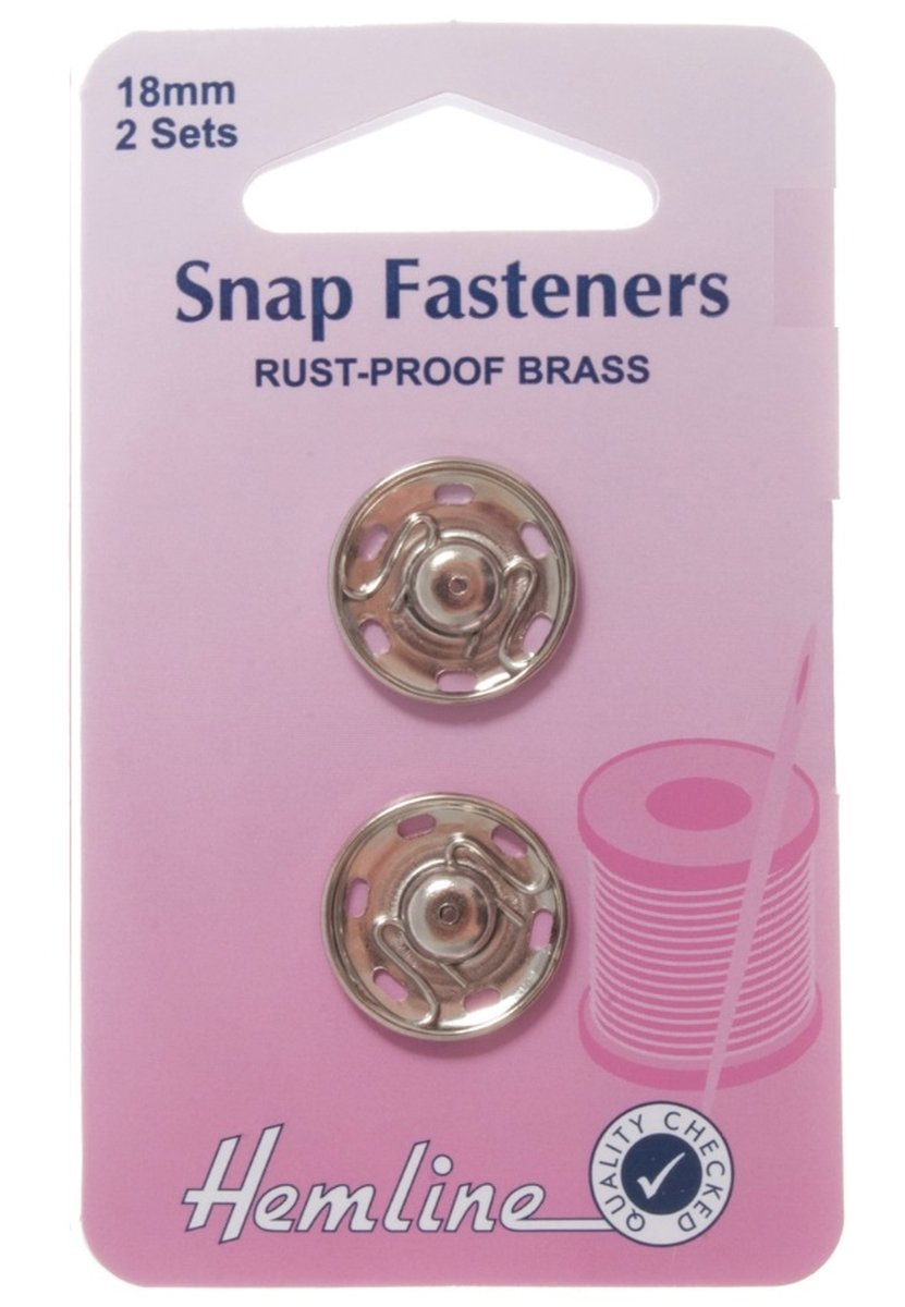 Sew On Snap Fasteners 18mm: Nickel/Silver