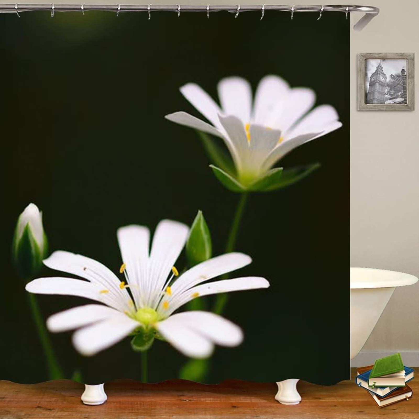 Rideau de douche polyester 180x200 lavable rideau salle de bain KnSam