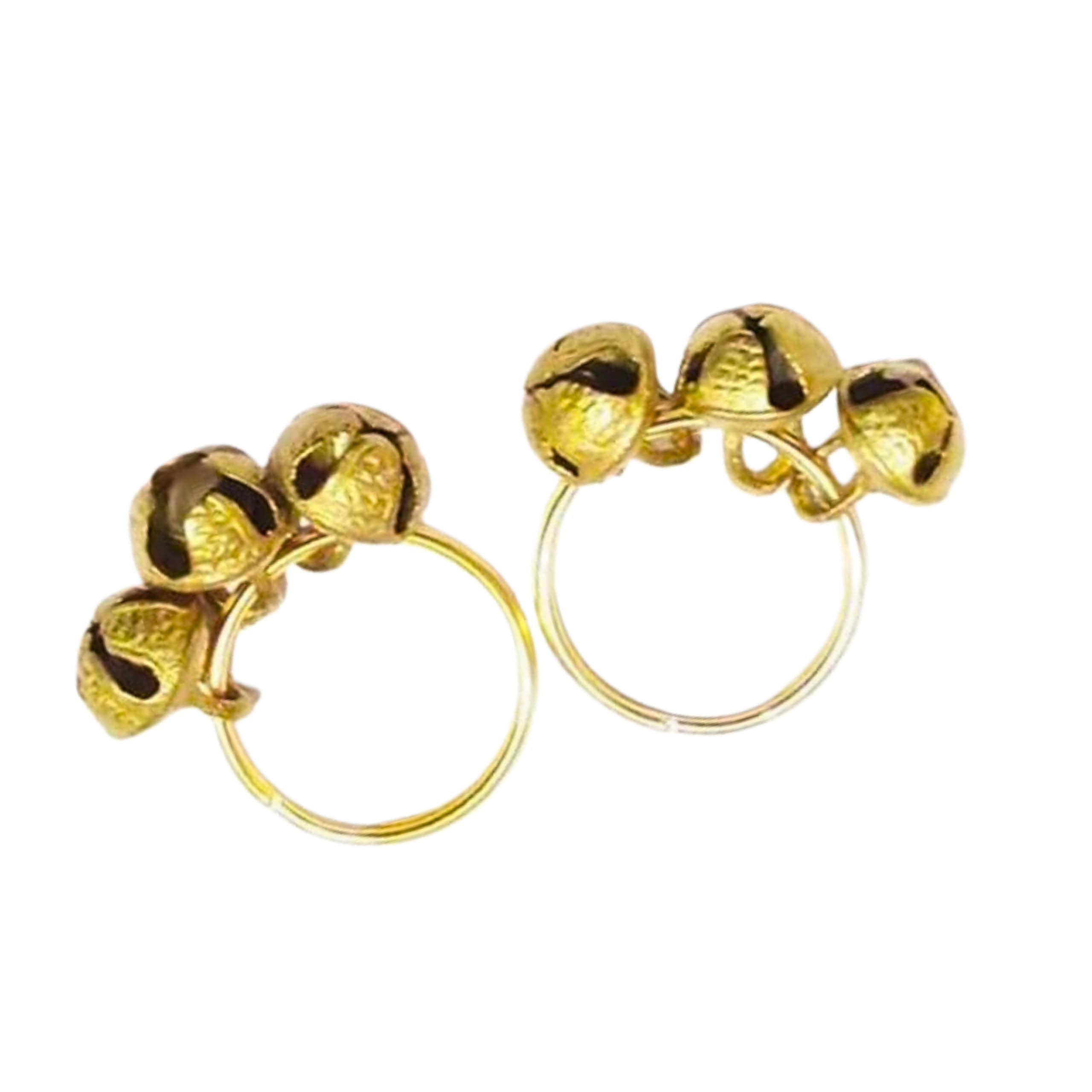 Kunya Finger Ring Clapping Ghungroo Golden Silver Kadi Anguthi Brass Small Bells finger cymbals for Bhajan Lord Goddess God Ganesh Ganapati Pooja Aarti (2)