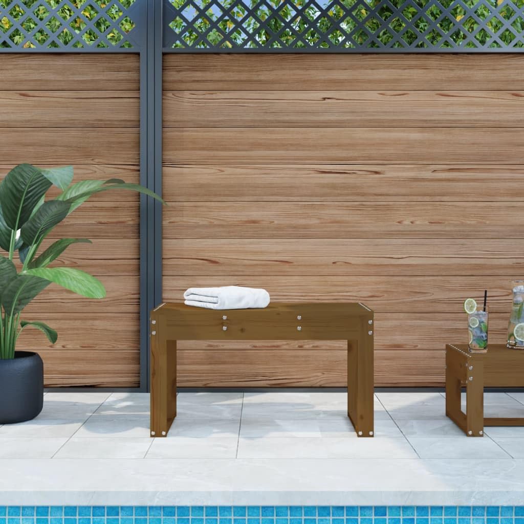 Banco de madera maciza resistente para exterior jardín terraza y patio marrón miel