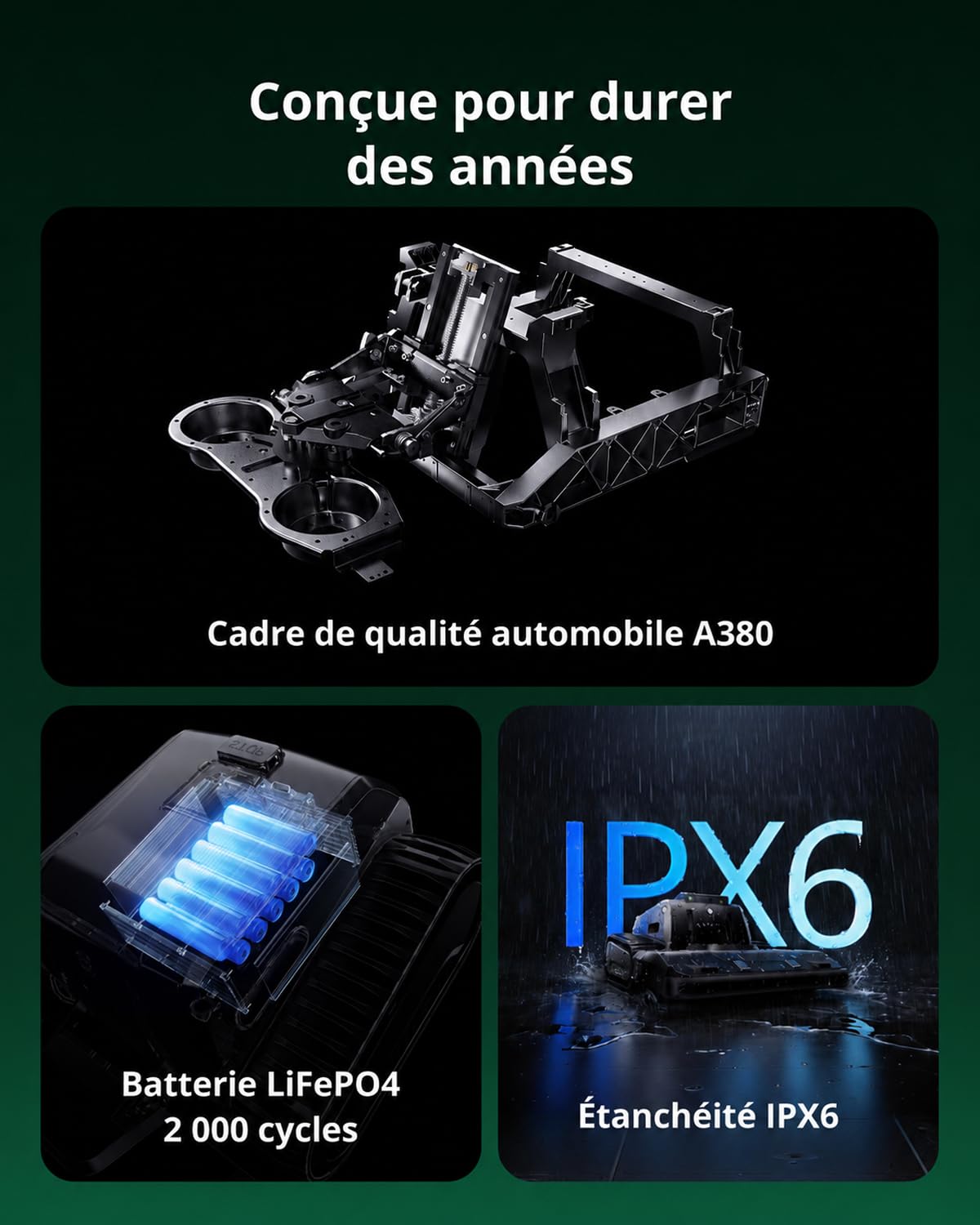 Lymow One Plus Robot Tondeuse Évitement d'obstacles IA, Pentes 45°, Double Lame Rotative SK5, Hauteur de Coupe 30-100 mm, RTK+VSLAM, pour 7000 ㎡, Gestion 80 Zones, App Control