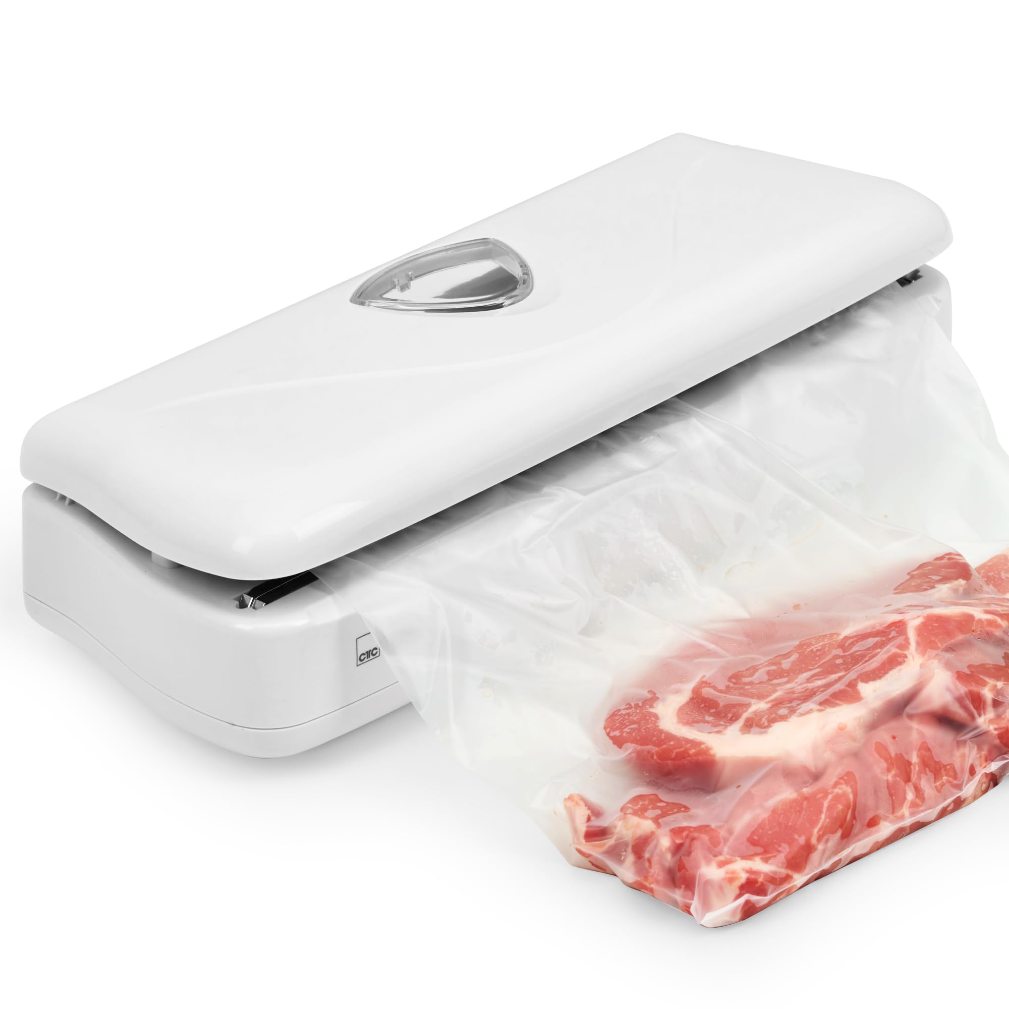 Clatronic zgrzewarka próżniowa; do Sous Vide; elektroniczna regulacja mocy; okienko do przechowywania folii; z 1 x folią próżniową; biała