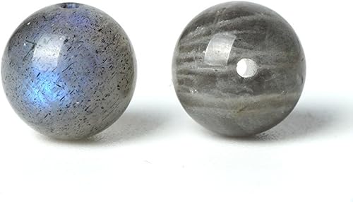Miniatura 2 de 100 cuentas de piedra natural de 0.236 pulgadas (0.236 in) de piedra lunar gris, redondas, sueltas, piedras preciosas curativas energéticas, tamaño