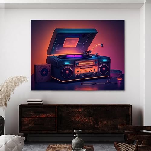 Miniatura 2 de Sense Canvas Synthwave Retro Record 67 - Lienzo decorativo para decoración del hogar, póster grande de 40 x 30  1.5 pulgadas