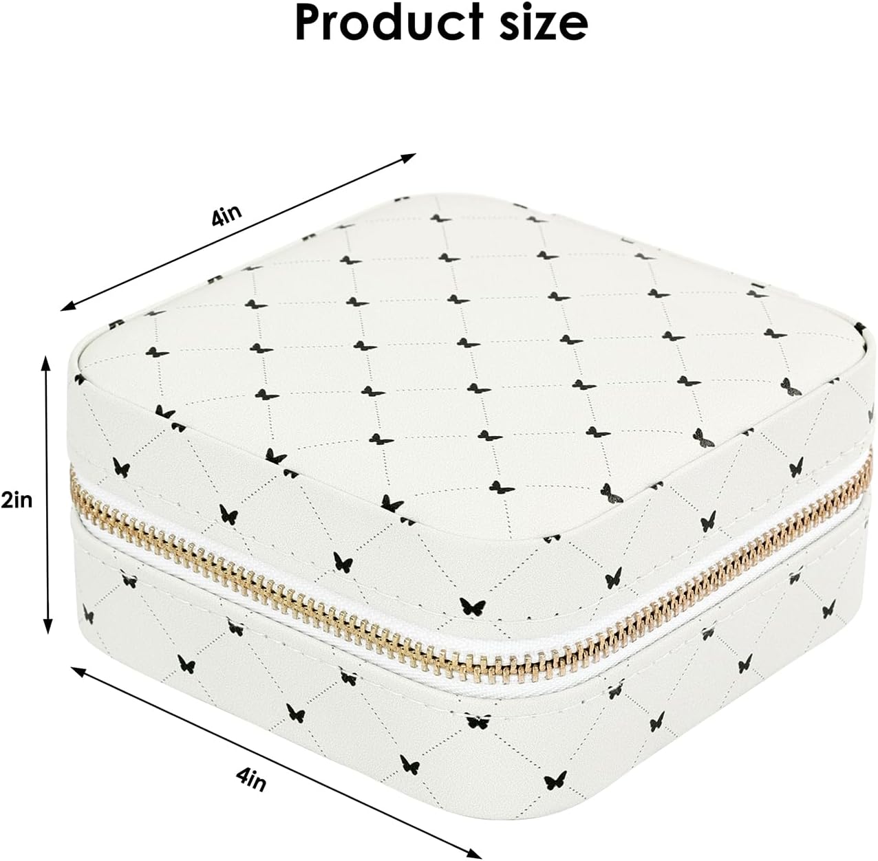 HDE Girl's Travel Jewelry Case Faux Leather Mini Organizer Box with Mirror Small Portable Ring Storage Gift for Tweens Teens - Butterfly