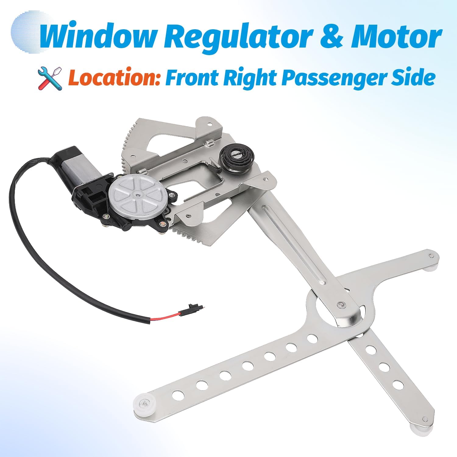 vurkcy front passenger side power window regulator with motor compatible with chevrolet/gmc c1500 c2500 c3500 k1500 k2500 k3500, chevy blazer, tahoe gmc yukon 1988-2002, replace oem 741-654