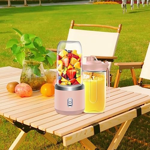 Miniatura 5 de Licuadora personal para batidos y batidos, 13.5 fl oz - 2 tazas y tapas portátiles para llevar, fácil de limpiar, mezclador de alta velocidad para