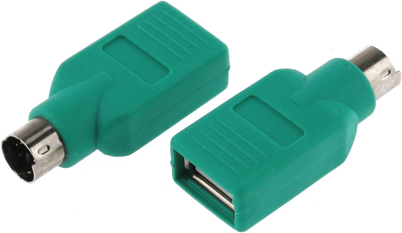 DGZZI USB to PS2 Adapter 2PCS Green USB Female to PS/2 Male