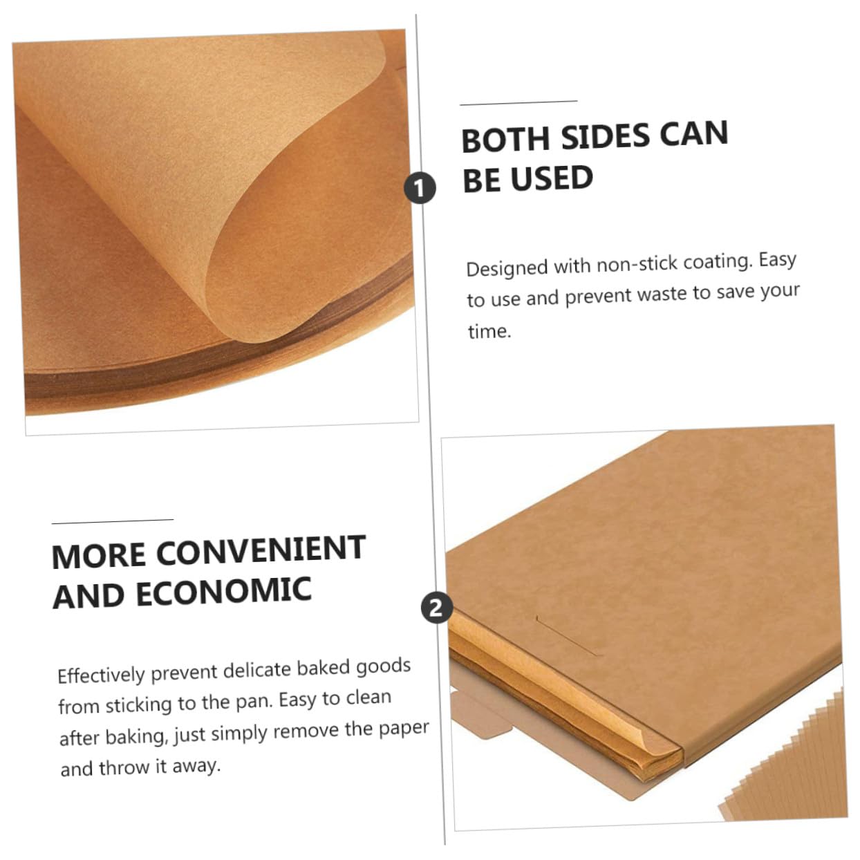 UKCOCO 200 piezas Papel de Hornear sin Blanquear Papel para Horno Antiadherente Resistente Altas Temperaturas para Repostería y Barbacoa
