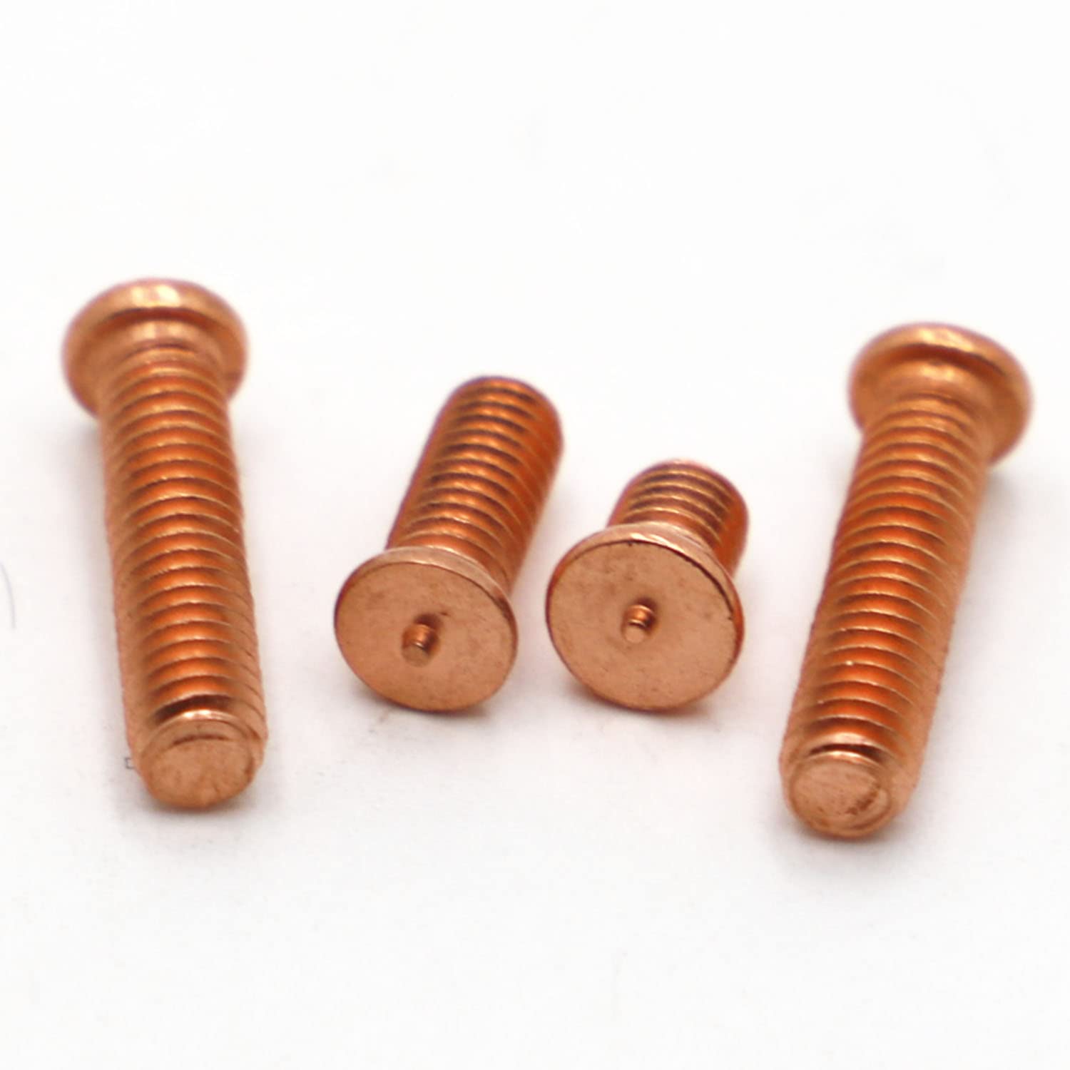 M3 M4 M5 M6 M8 M10 Carbon Steel Copper Plated Stud Weld Spot Welding Screw Solder Point Nail Bolt for Capacitor Discharge - (Size: M4 10pcs, Length: 20mm)