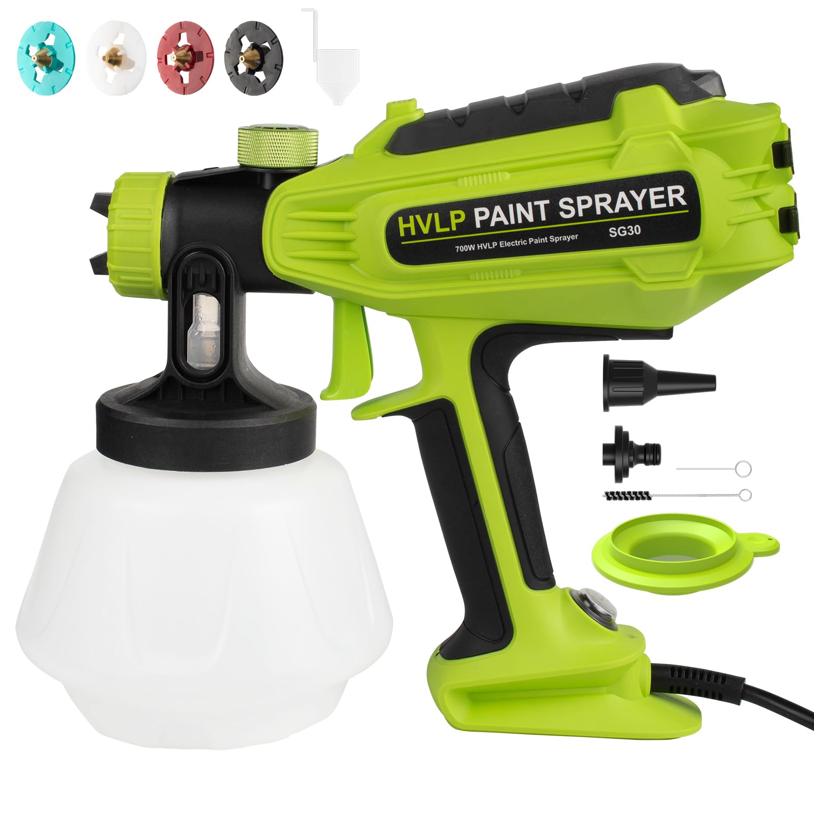Paint Sprayer, 700W HVLP Spray Gun with Blowing Joints, 2024 Upgraded, 4 Nozzles & 3 Patterns, Easy to Clean, Paint Sprayers for Home Furniture, Cabinets, Decks, Walls, Door, etc.
