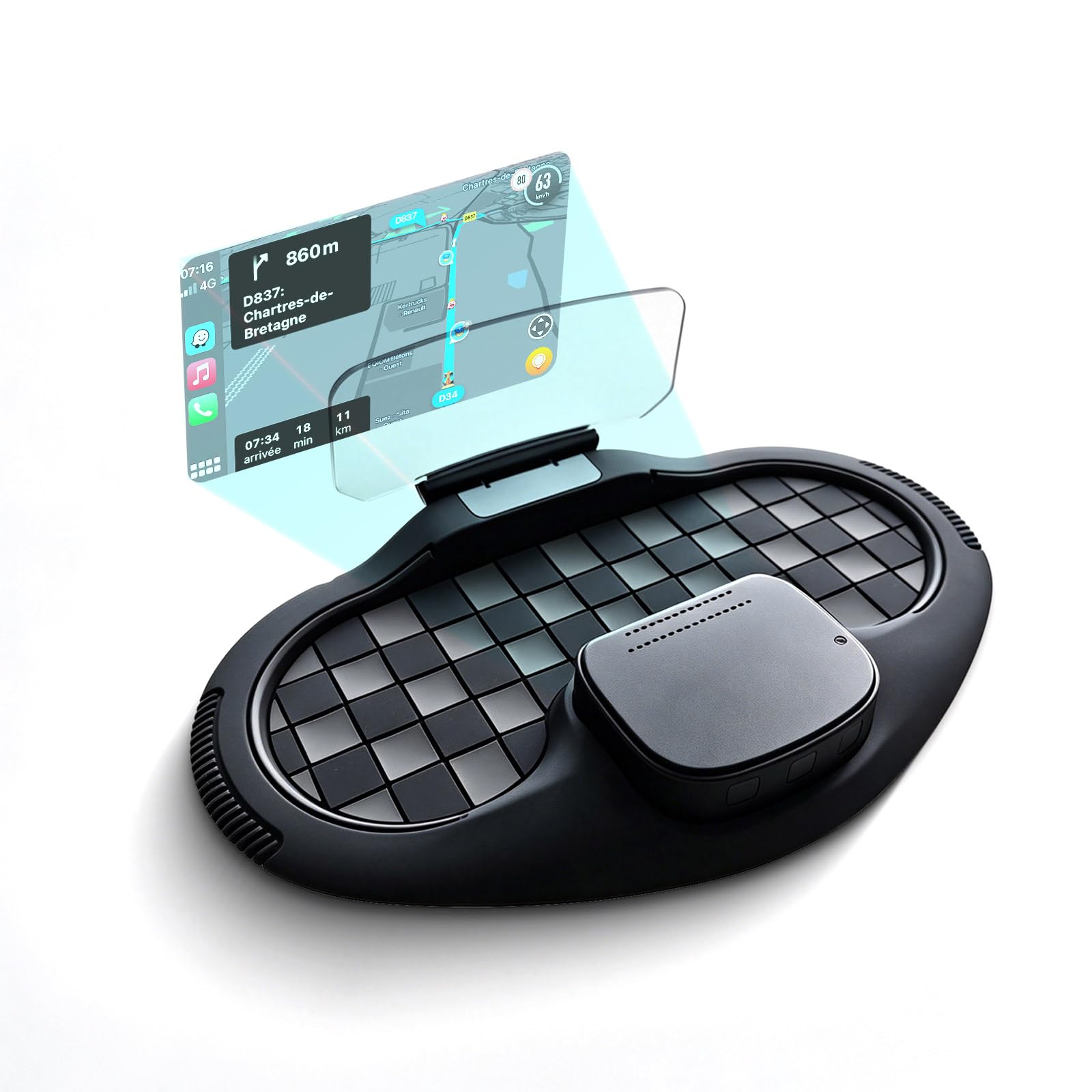 VIVIHUD HUD Wyświetlacz samochodowy GPS V5 Ultra Head Up Display, projektor na szybie, prędkościomierz z bezprzewodowym CarPlay, Android Auto, diagnostyka, prędkościomierz z ostrzeżeniem, wtyczka Plug