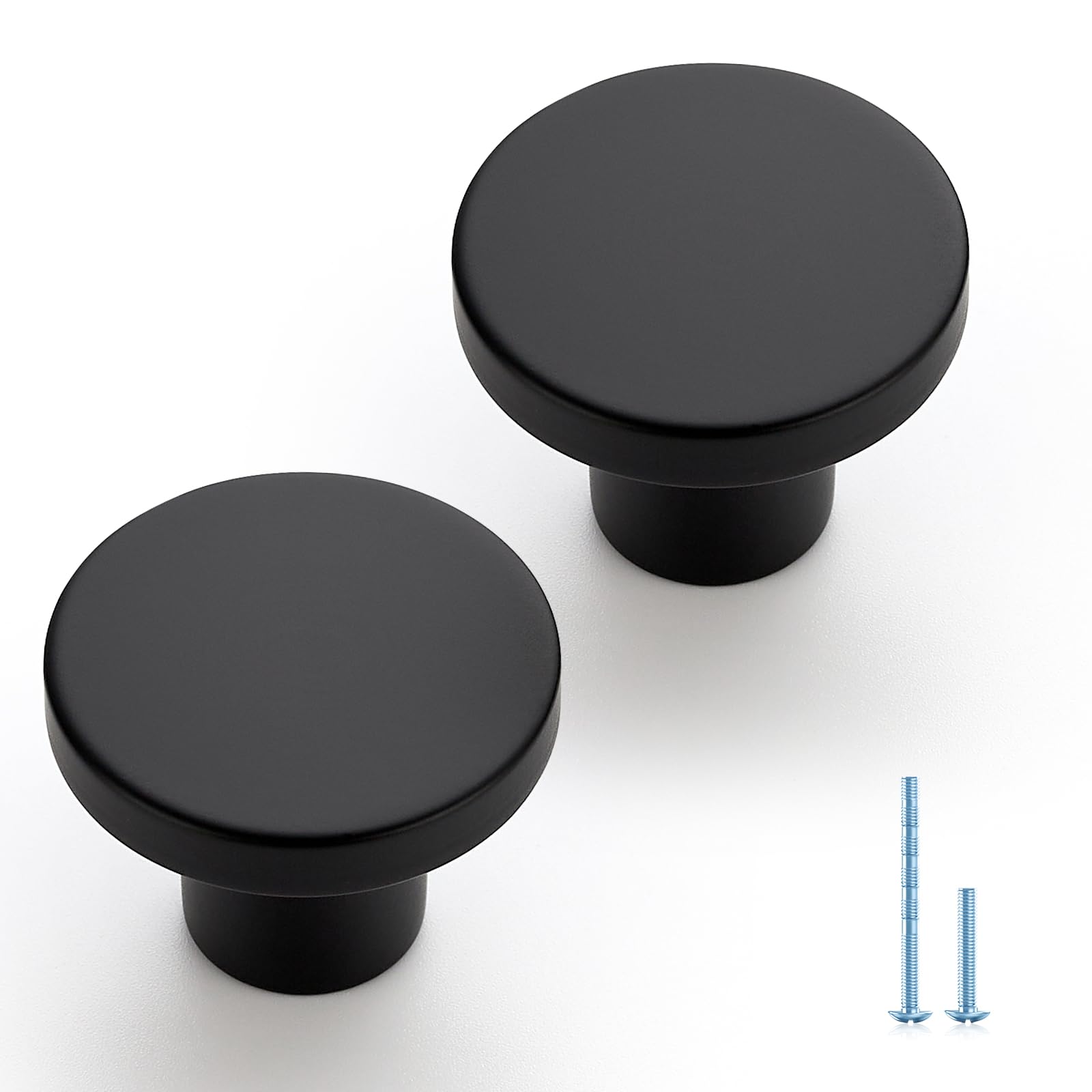 2 Pack Black Cabinet Knobs