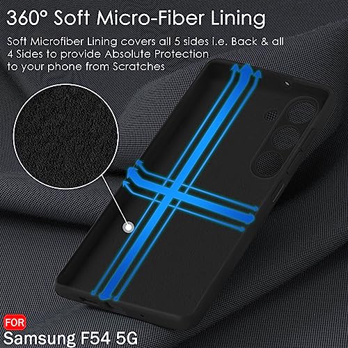 Image of TheGiftKart Liquid Silicone Back Cover Case for Samsung Galaxy F54 5G | Soft Micro-Fibre Lining Inside | Camera & Screen Protection | Shockproof Back Cover Case for Samsung F54 5G (Silicone, Black)