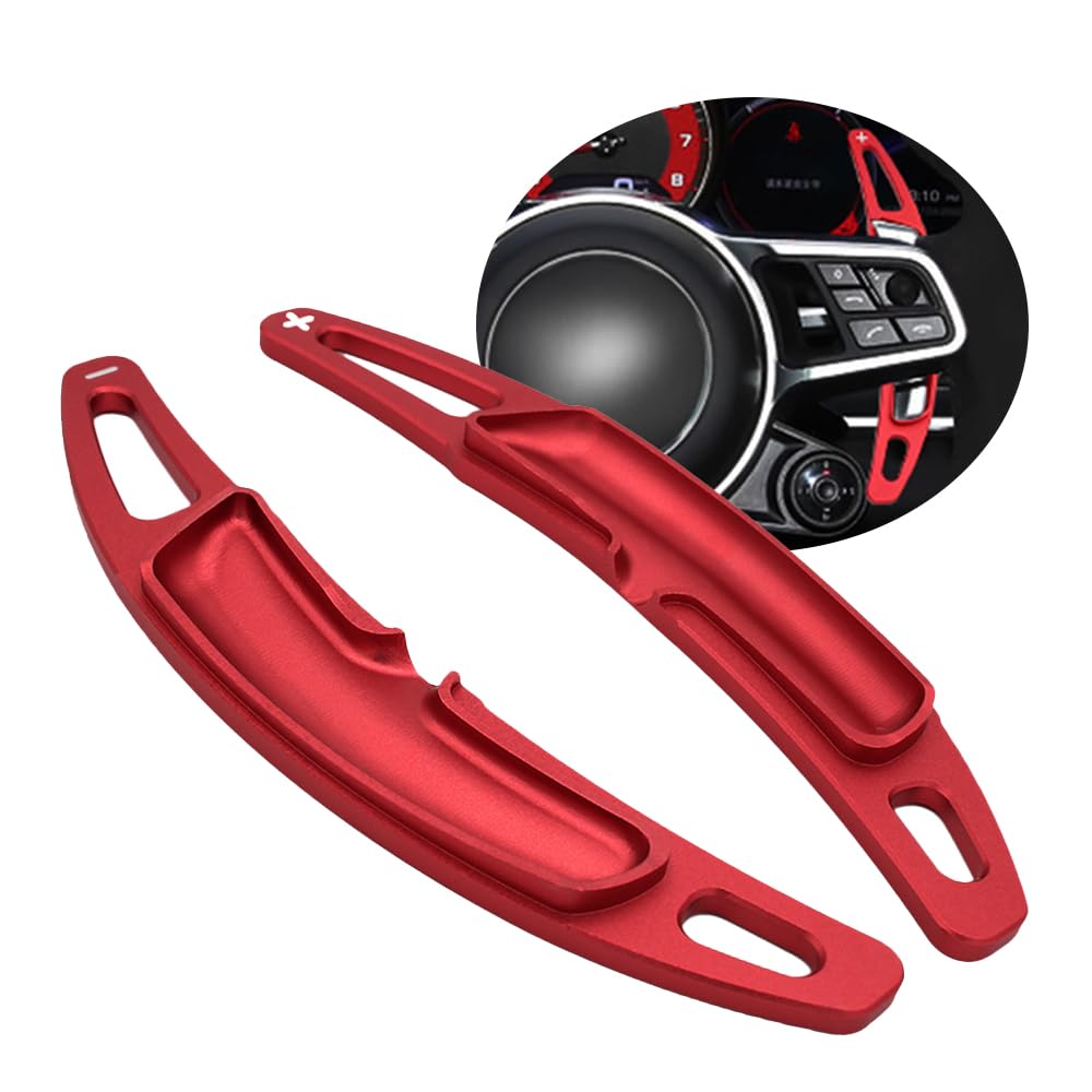 ontto Alu Alloy Car Steering Wheel Shift Paddle Shifter Extension fit for Porsche Panamera Macan Cayenne 718 911 Spyder 918 Boxster Accessories Gear Shift Paddle Interior Decoration 2 Pieces Red