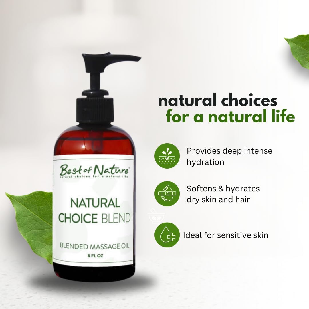 Best of Nature Natural Choice Blend Massage Oil – Professional-Grade, Lightweight & Non-Greasy Moisturizing Oil for Massage Therapy, Spa & Home Use, Half Gallon (64 fl oz)