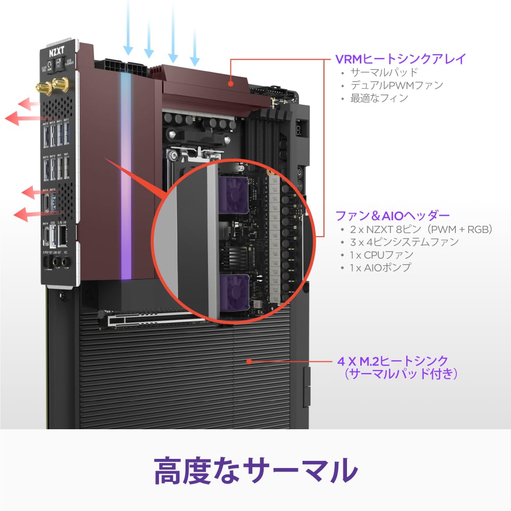 Amazon | NZXT N9 X870E ゲーミングマザーボード Black [AMD X870E