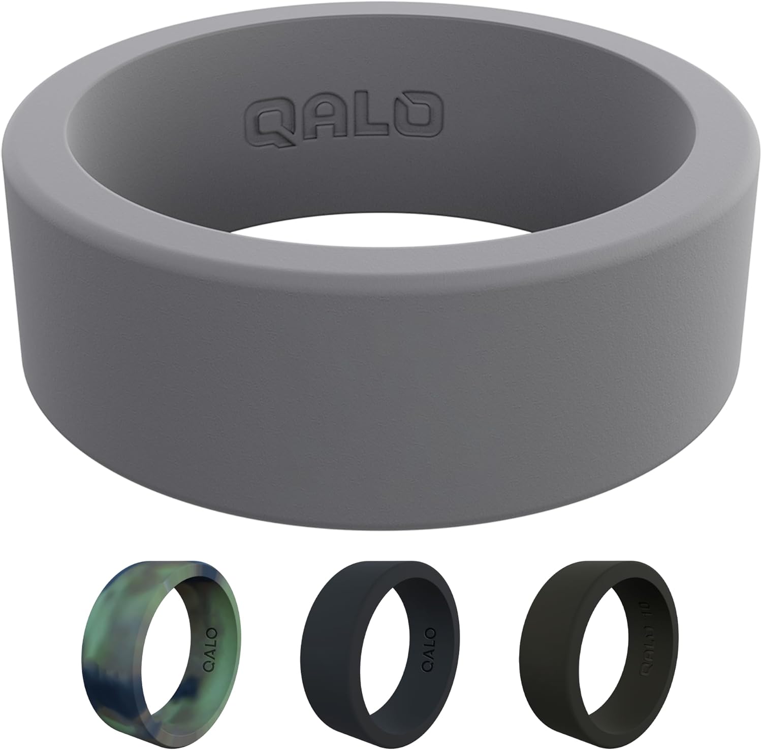 QALO Men's Grey Silicone Ring - Image 2