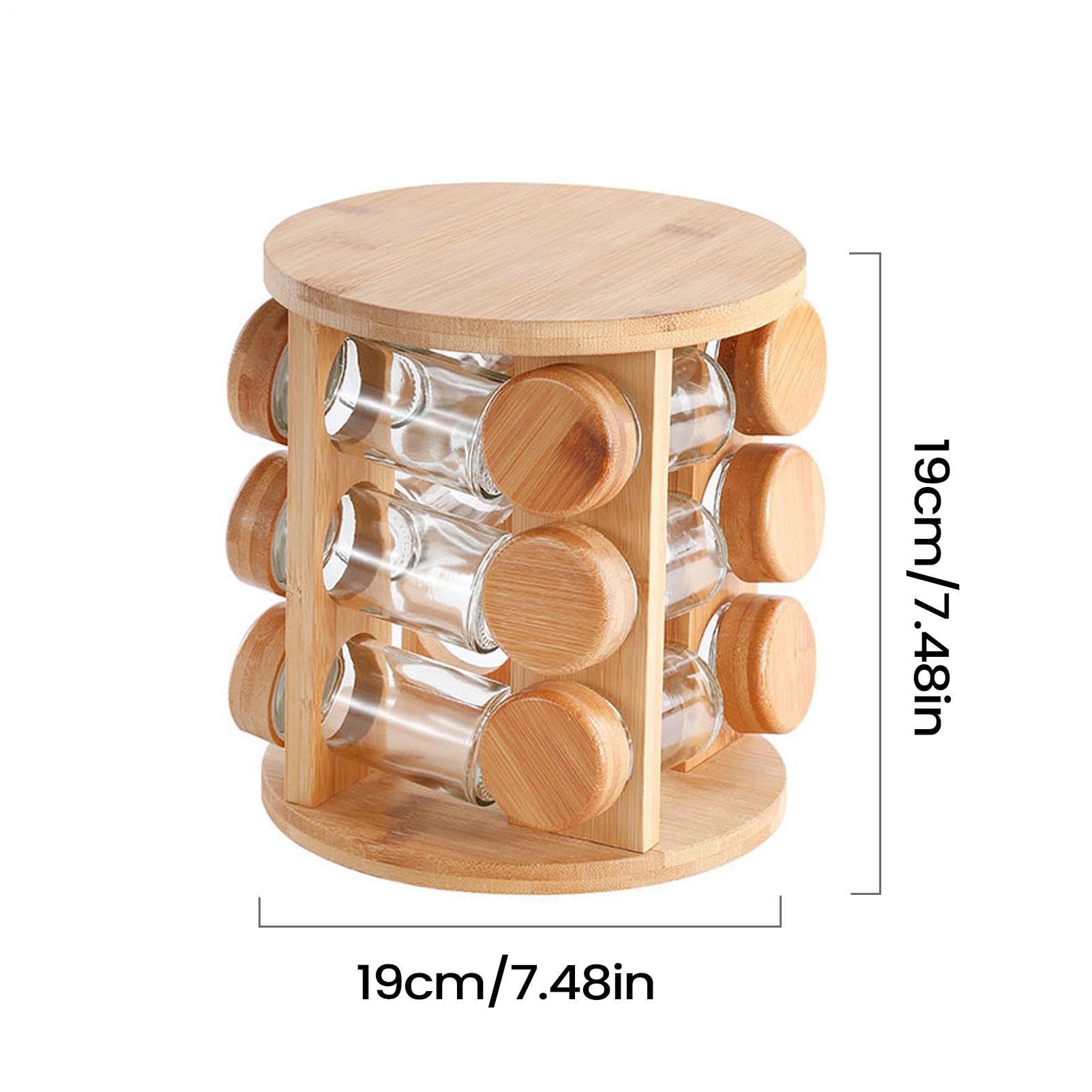 Supporto per condimento girevole per cucina, contenitore per condimenti in | legno, per barattoli di sale e pepe, per cucinare a casa, amanti della cucina