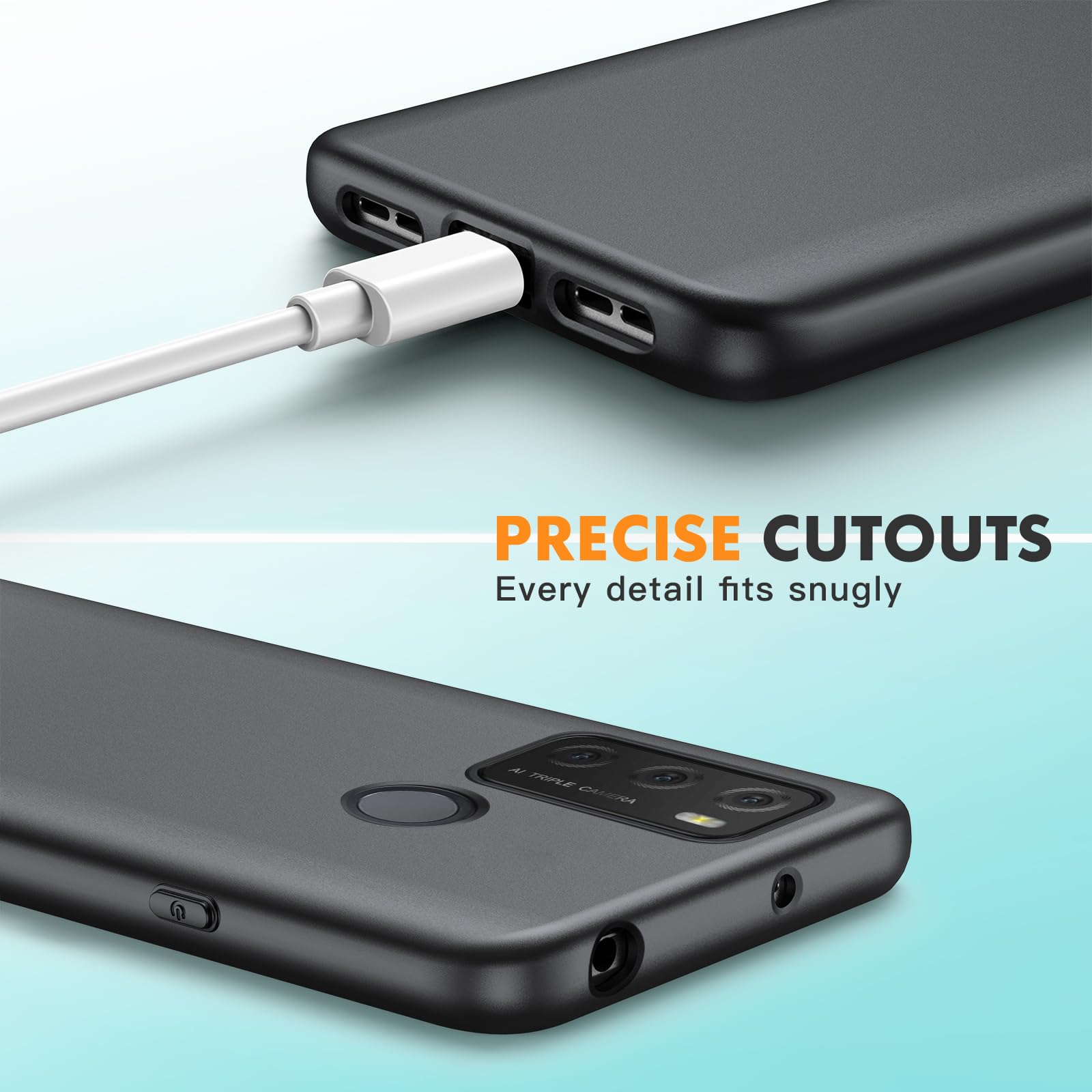 DQG Custodia Per TCL 20 Pro 5G, Cover In Silicone TPU Morbida, Ultra Sottile E Antiurto, Colore Nero - 4