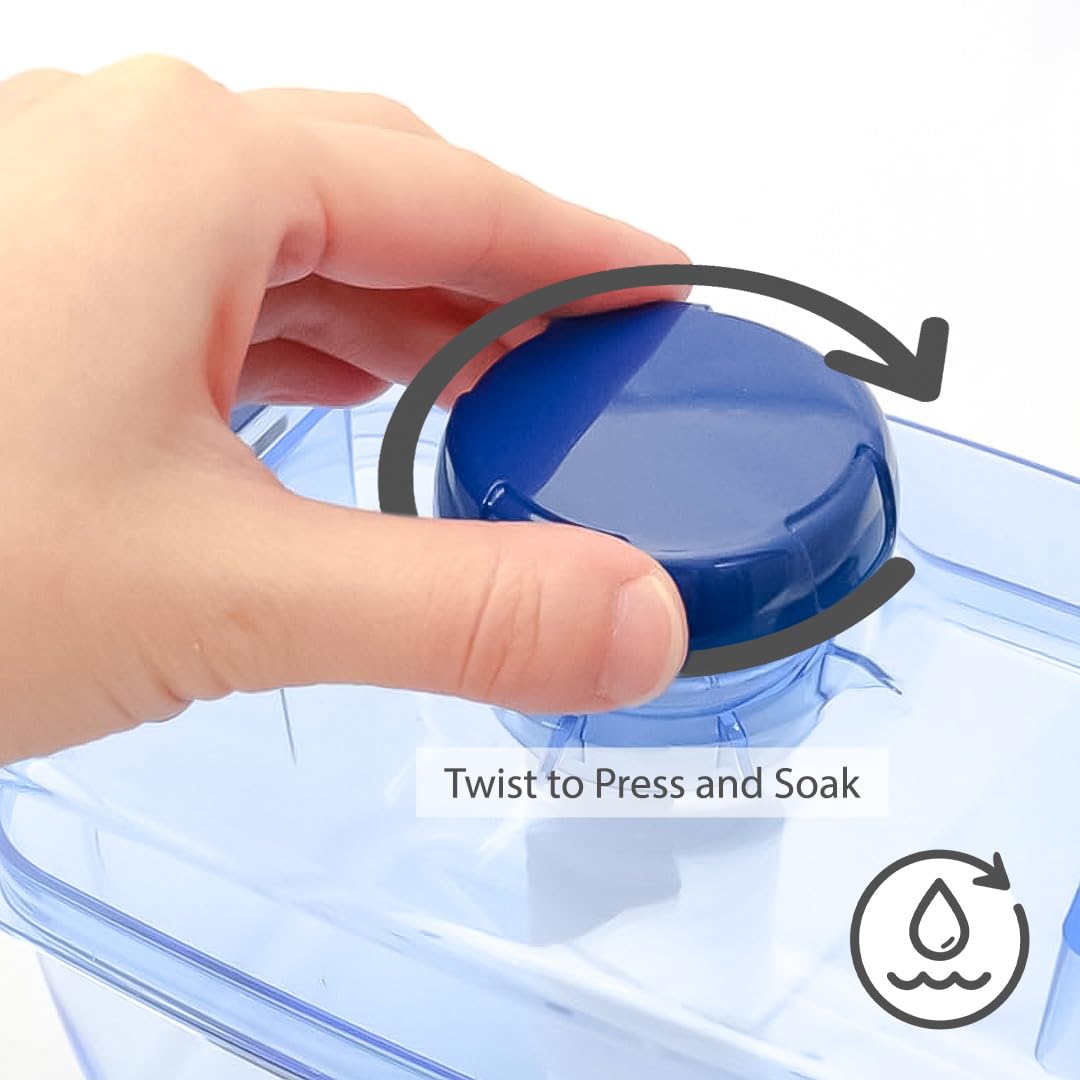 Presse-légumes Tsukemono rond fabriqué au Japon sans BPA (bleu, 1,6 l)