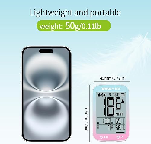 Miniatura 5 de Computadora GPS inalámbrica para ciclismo con arranqueparada automática, retroiluminación automática, odómetro de bicicleta MPH KMH, velocímetro de