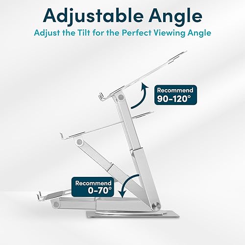 Miniatura 3 de Lifelong Soporte ergonómico giratorio de 360 grados para computadora portátil, elevador de laptop con base giratoria, soporte de computadora