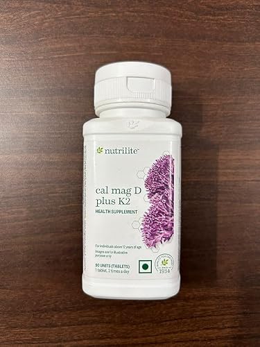 Am-way Nutrilite Cal Mag D Plus K2, 90 Tablets - Vitamin D Supplement, Calcium Tablets for Women, Magnesium & Vitamin K2 - Bone Health Support, Nutri-Lite Calcium Tablet