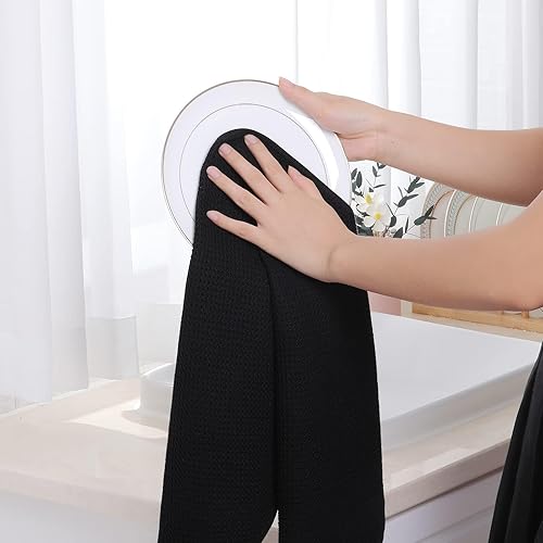 Miniatura 561 de Homaxy Trapo de cocina de 100% algodón, tejido de punto gofre, ultrasuaves, absorbentes, de secado rápido, para limpiar, 13 x 28 pulgadas, paquete