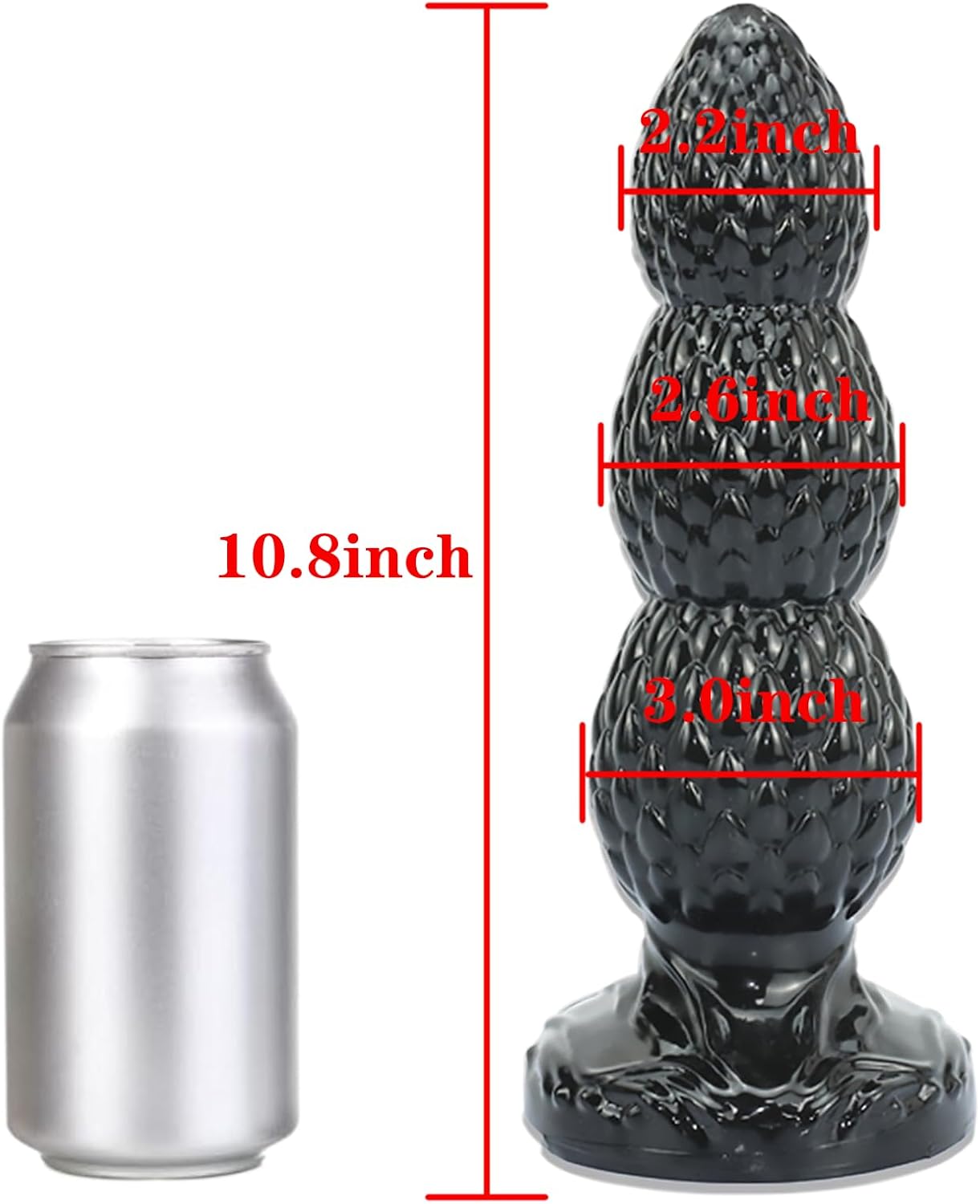 Anal Bead Butt Plug Trainer, Dragon Scale Anus Bead Butt Plug with Three Gradual Large Bead, Anal Dildo Prostate Vaginal Massage Anal Dilator with Strong Suction Cup for Male Female (L)