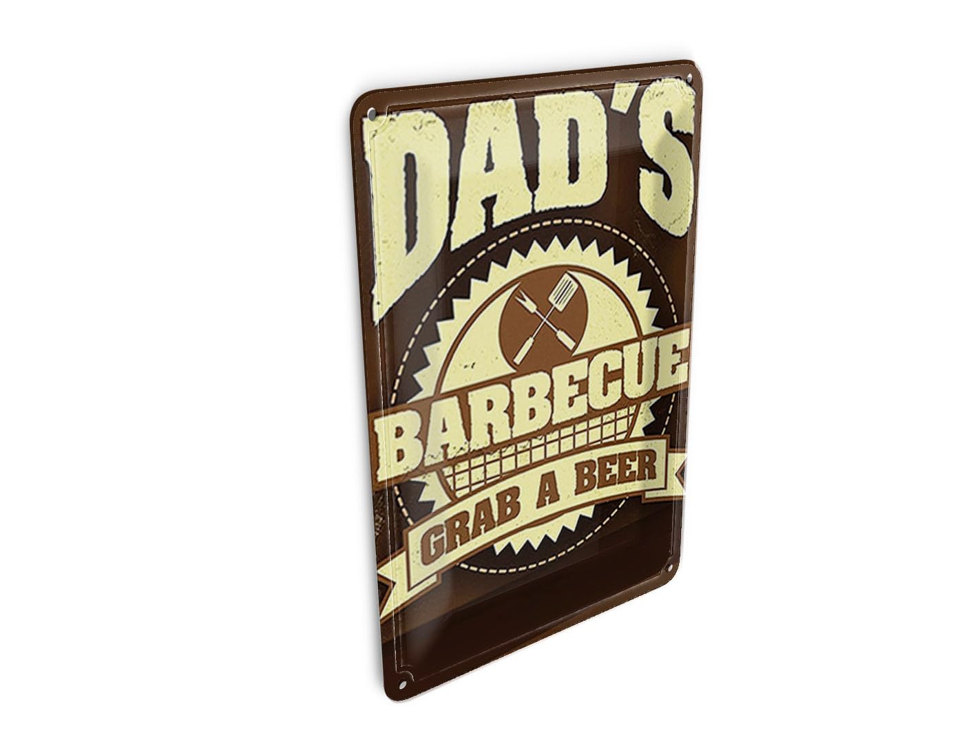Femer Tin Postcard Saying 10 x 14 cm Dad's Barbecue Grab a Beer Decorative Sign