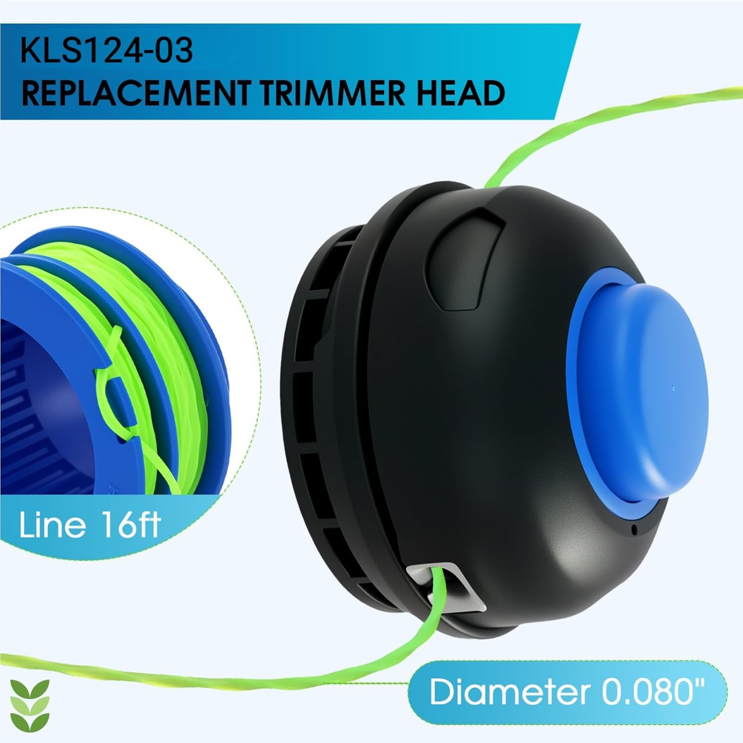 KLS124-03 Replacement Trimmer Head Compatible with Kobalt 24V KST 2224B-03 KST1124B-03 KST 2024A-03 KST 4024A-03 KST 4024AB-03 (Item#1504979 1137837 3488480) String Trimmer