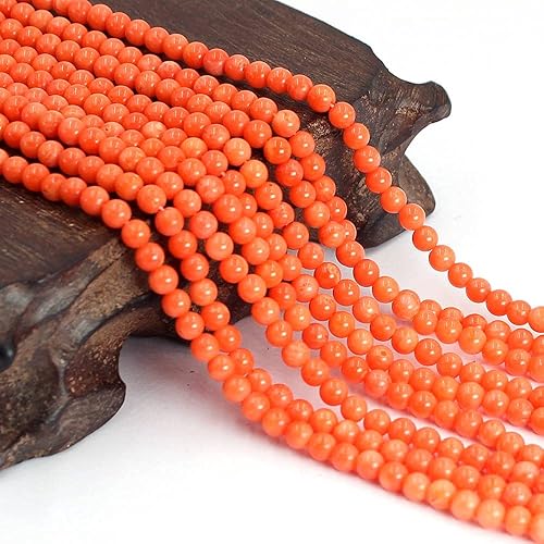 Miniatura 2 de Natural 2 3 4 6 0.315 in redondo naranja mar bambú coral joyería DIY cuentas Strand 15 pulgadas piedra natural para collar pulsera DIY diseño (0.118