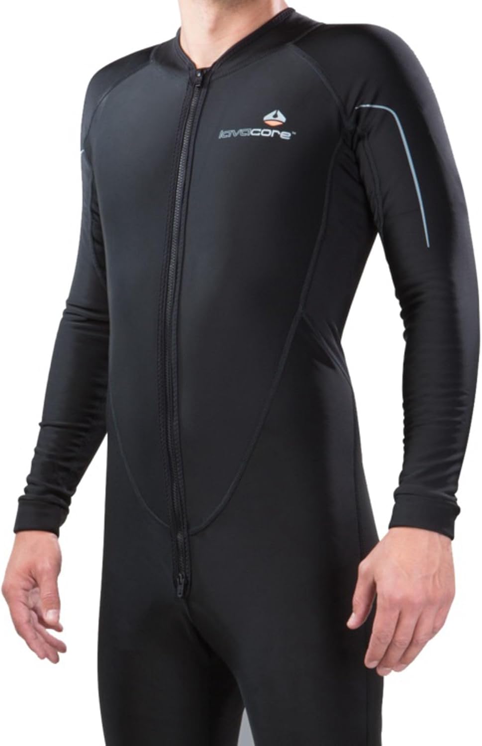 Lavacore Men's Front Zip Polytherm Full Suit - Lightweight, Windproof & Breathable with UPF 50+ Protection, Ideal for Warm Waters or Extra Warmth Under Wetsuits