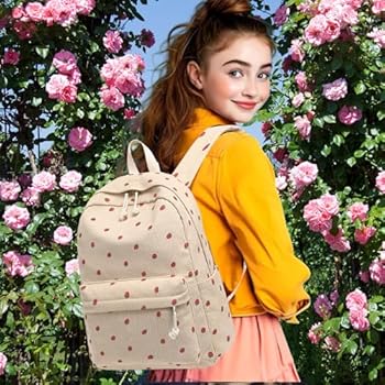 LEDAOU Rugzak voor tieners meisjes schoolrugzak grote boekentassen basisschool high school koord lichte laptoptassen voor meisjes vrouwen casual reizen dagrugzakken, Roze vlinders golfpunten, L